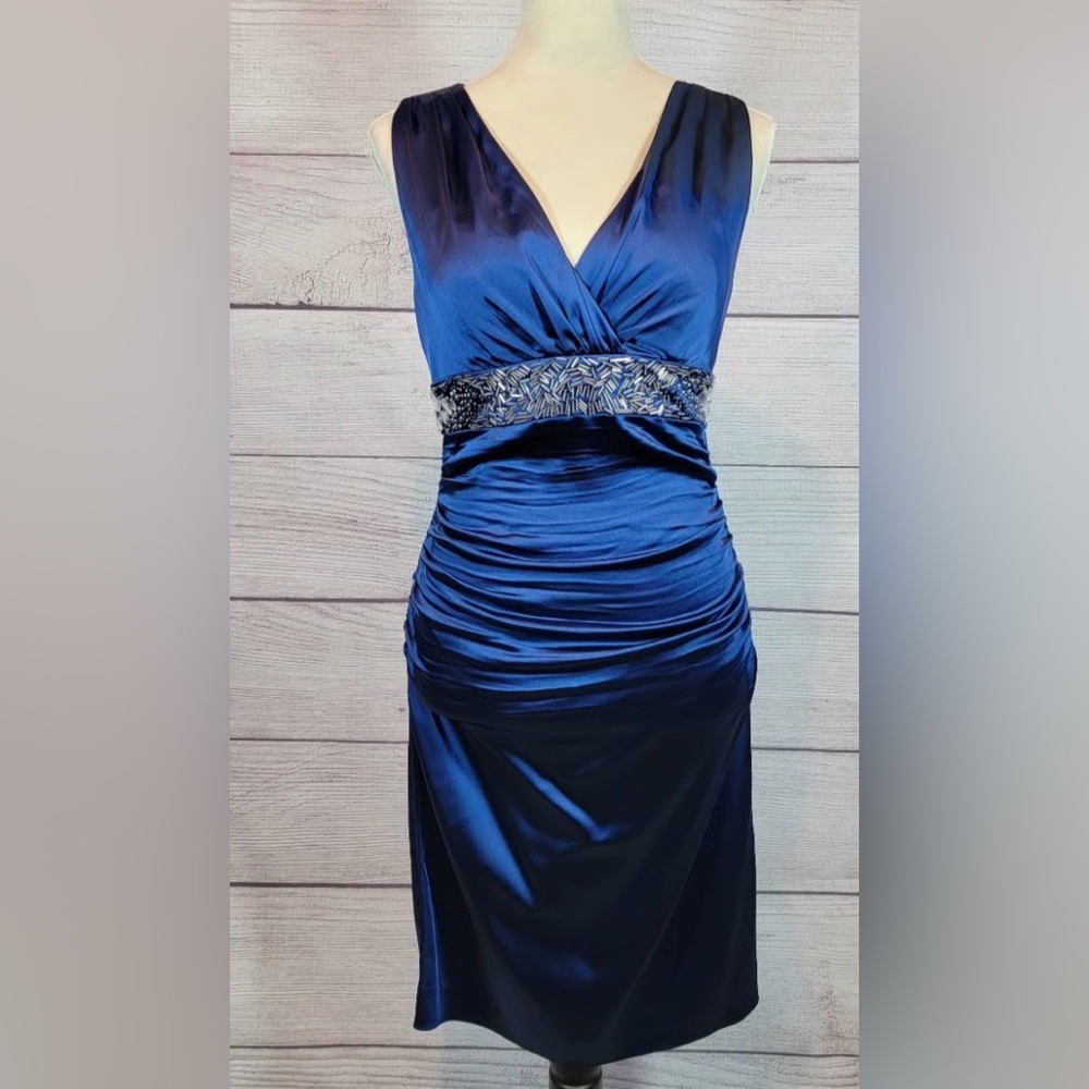 Calvin Klein Royal Blue Ruched Dress